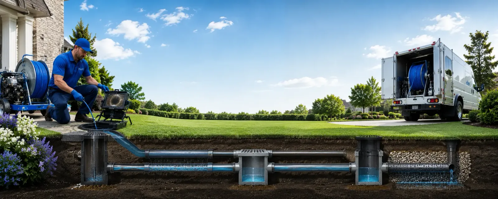 Outdoor drain cleaning information for Center Cross, VA